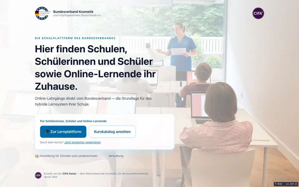 Startseite der Schulplattform csl3