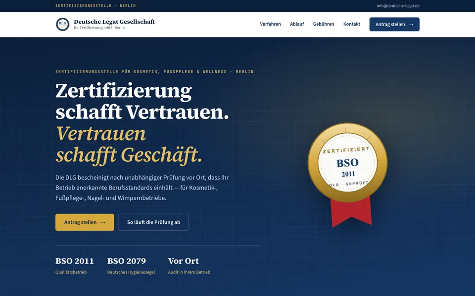 Website der Deutschen Legat Gesellschaft