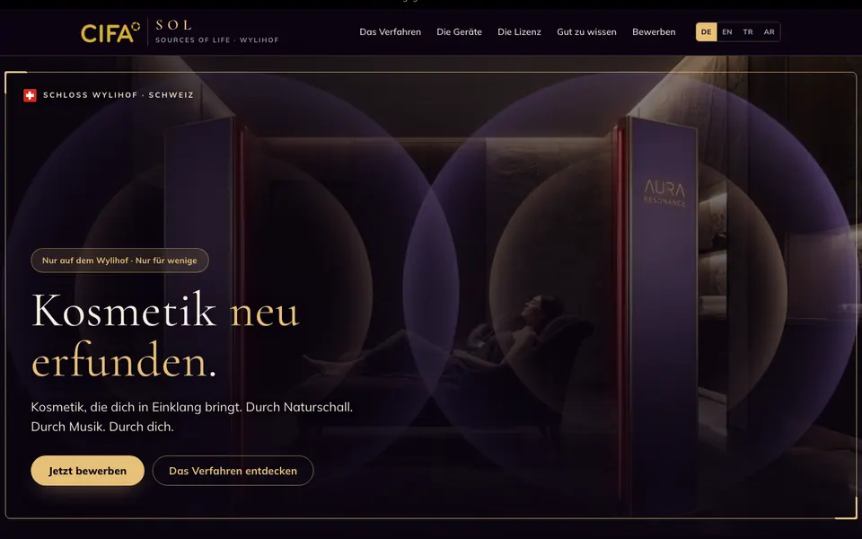 Website der Marke SOL