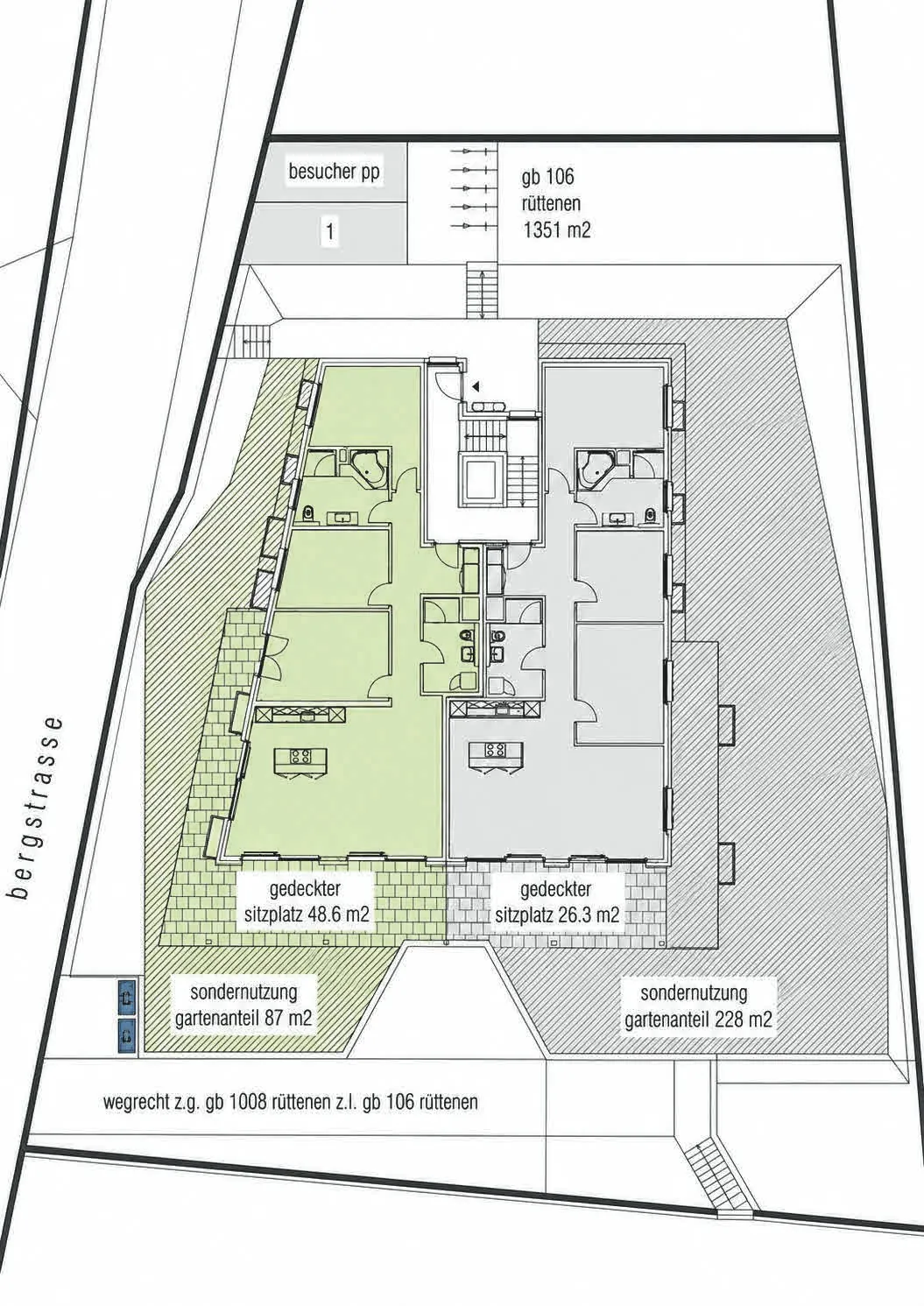 Situationsplan mit Garten und Sitzplatz